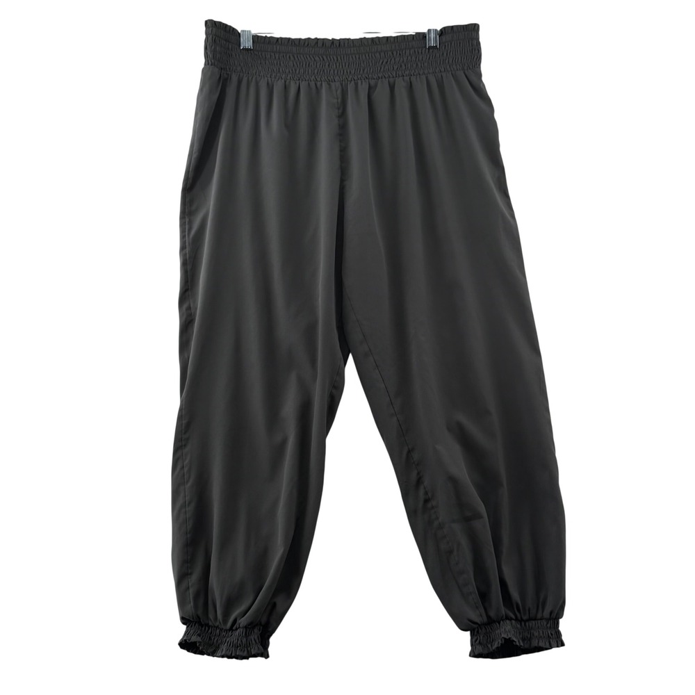 Aerie Smocked Jogger Elastic Waist Womens X-Large Dark Grey Lounge Parachute